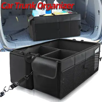 

Universal Foldable Portable Car Trunk Cargo Organizer Bag Non Slip Strips Collapsible Storage Case Tools Bag with Secure Straps