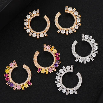 

GODKI Danity Stud Earring For Women Wedding Fashion Flow Cubic Zirconia Brincos boucle d'oreille 2020 Trendy Bohemia Jewelry HOT