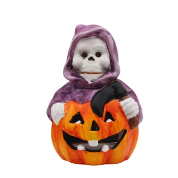 

Halloween pumpkin lantern candle LED glowing pumpkin lantern bar KTV decoration props desktop decorations in Stock