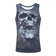 Импортные товары, AliExpress, новые летние товары, Мужская одежда, креативный 3D Скелет ужасов, без рукавов с цифровым изображением, жилет