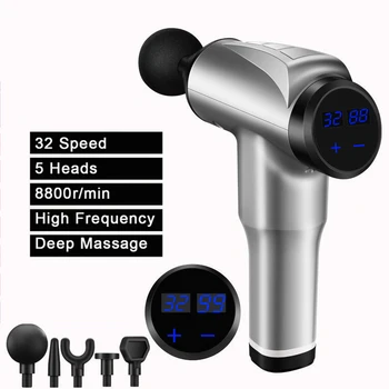 

Therapy Massage Gun 32 Gears Muscle Massager Gun Pain Sport Massage Machine Relax Home Exercise Impact Gun with 5 Heads