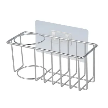 

Bathroom Corner Frame Stainless Steel Shower Shelf Wrought Shampoo Storage Rack Holder with Adhesive Hook Bathroom Accessories