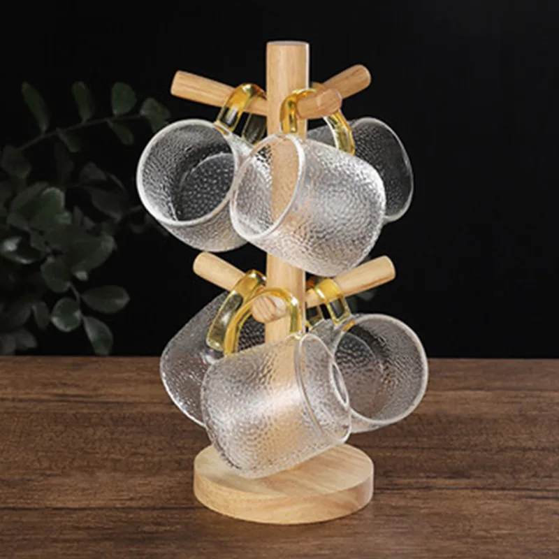 1/6 Pcs Water Bottle Coffee Cup Set Hammer Glass with Handle Beer Mug Tea Cups Home Drinkware | Дом и сад