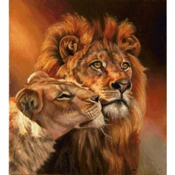 

diy diamond painting cross-stitch kits picture rhinestone needlework diamond embroidery mosaic paint lion 5D DIY