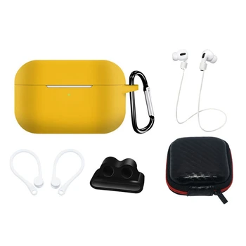 

Silicone for Airpods pro Case for Headphones Protective Cover Skin Accessories for Apple Wireless Bluetooth Earphone 5-Piece Set