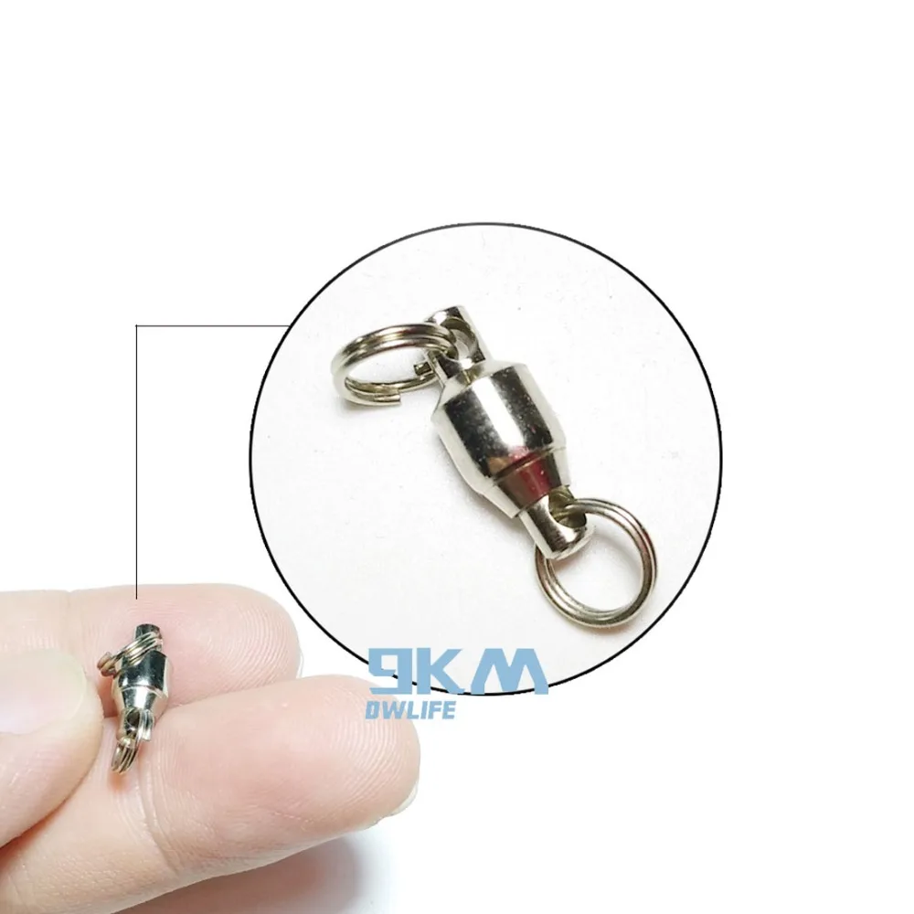 20 ~ 100Pcs Angeln Wirbel Snap Ring Split Ring Edelstahl Kugellager Wirbel Haken Locken Angeln Zubehör Terminal angelgerät – Detail 8