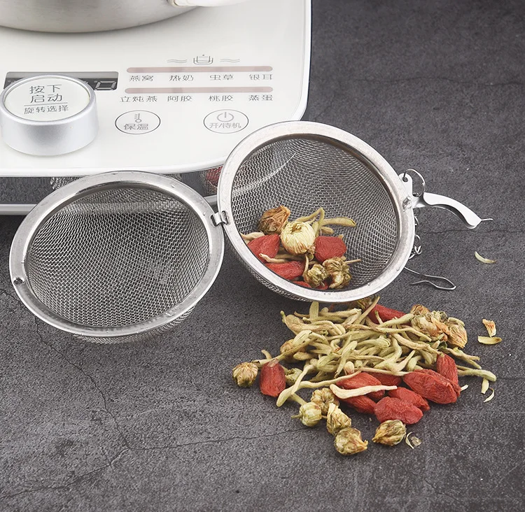 304 Stainless Steel Seasoning Ball Halogen Material Ball Soup Bag Tea Filter Ball Locking Flavor