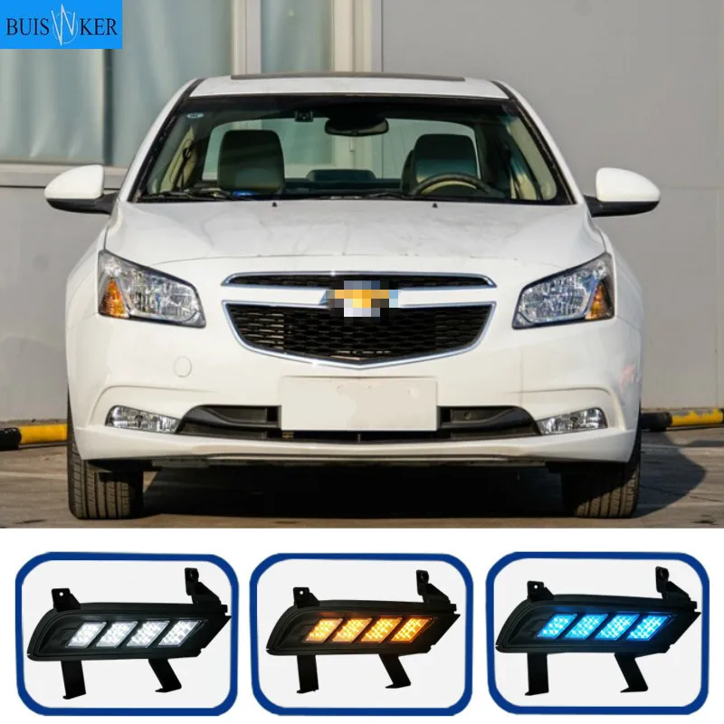 2 шт. светодиодный DRL Дневной светильник с сигнал поворота лампа для chevrolet cruze 2015 |