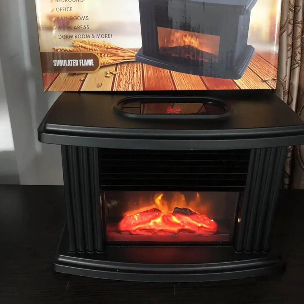 Am _1000W Elektrisch Kamin Ofen Tabletop-Indoor Heizgerät Holz Flamme Convi 