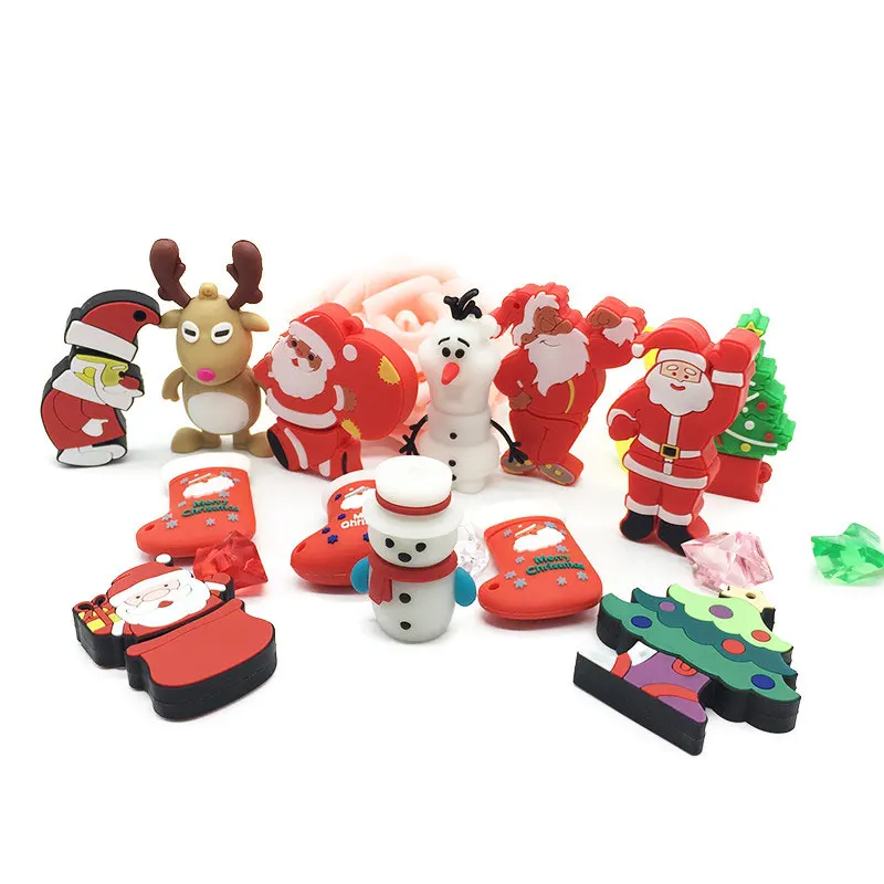 USB флэш-накопитель 128 ГБ полный спектр рождественских персонажей мультфильмов 4 ГБ 8 ГБ Флешка 16 ГБ 32 ГБ 64 ГБ необычный флеш-накопитель карта памяти