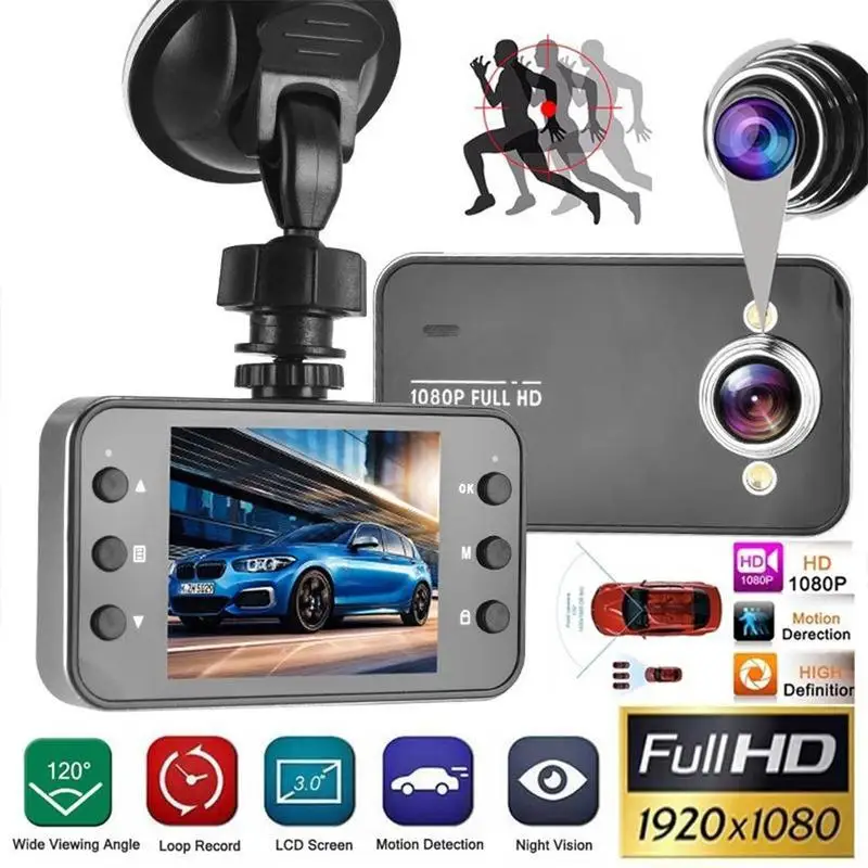 1080p портативный автомобильный DVR ЖК дисплей Экран цифрового видео Камера