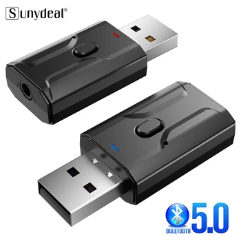 

T02 Bluetooth 5.0 Audio Receiver Transmitter AUX USB 3.5mm Jack Mic Handsfree Call for TV Car PC Music Stereo Wireless Adapter