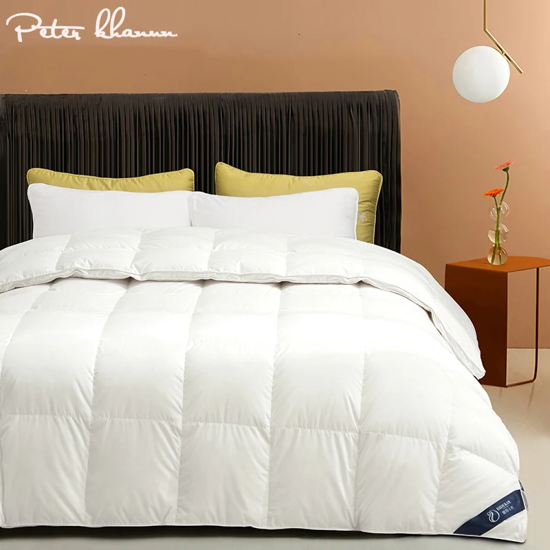 

Peter Khanun White Goose Down Winter Quilt/Comforter/Duvet/Blanket Quilted Quilt King Queen Full Size Comforter Cotton Shell 056