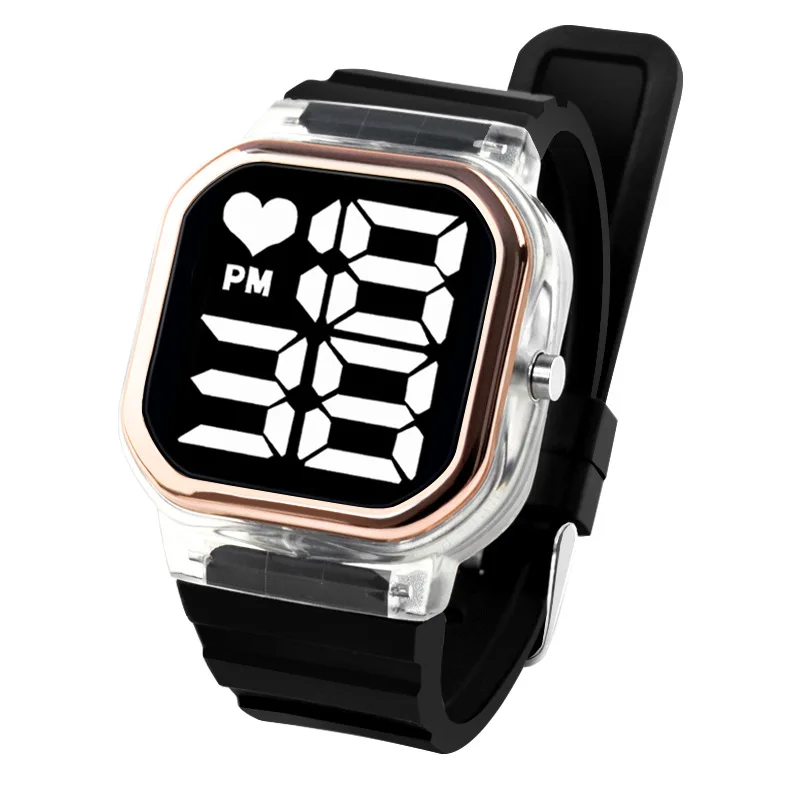 Relojes electrónicos cuadrados Led para mujer, pulsera Digital electrónica de Gel de sílice, reloj deportivo de exterior - Imagen 5