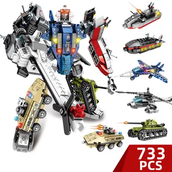

733Pcs Sembo Transformation Technic Robots Building Blocks Plane Aircraft Tank Race Car Model Bricks Kits Set Toys for Children