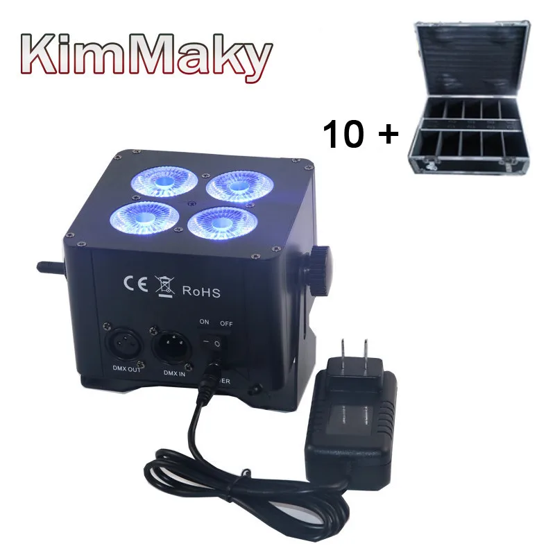 10 шт. + зарядный чехол светодиодный uplighting mini 4X18w Аккумулятор беспроводной с