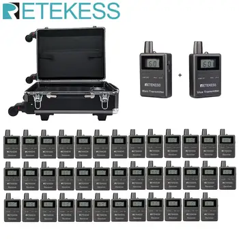 

RETEKESS TT105 Wireless Tour Guide System 2 transmitter 38 receiver+ Charging Case For Church Translation Riding Teaching Museum
