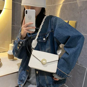 

2020 New Fashion Simple Knitted Belt Square Sling Bag Net Red Air Shoulder Bag