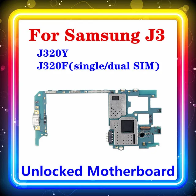 Оригинальная материнская плата для Samsung Galaxy J3 J320Y J320F чистая Android с полными чипами