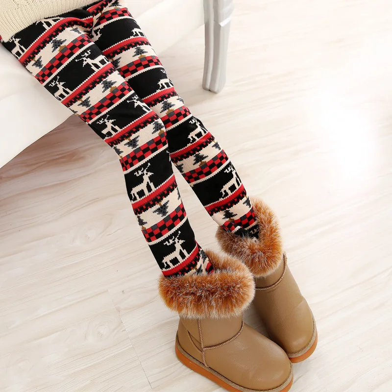 Зимняя Корейская версия вельвета с жемчужинами для девочек; бархатные утепленные леггинсы; штаны - Цвет: elk