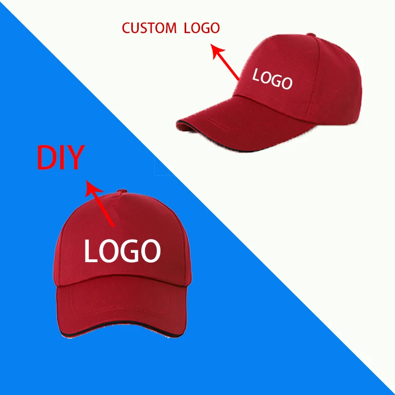 Summer unisex baseball cap multicolor casual choice baseball cap custom logo sandwich solid color hat printing brand text 3