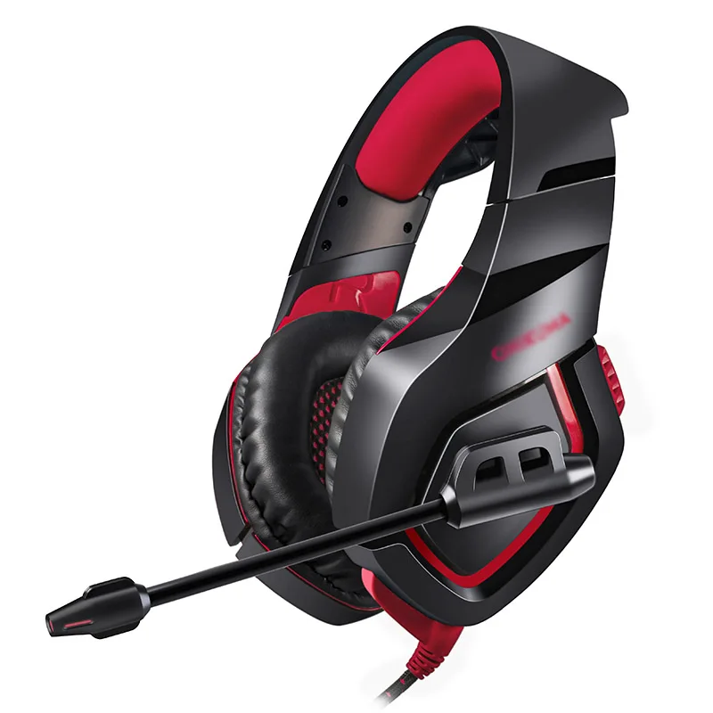 Игровая бас гарнитура наушники K1Bpro черный красный для ПК ноутбук