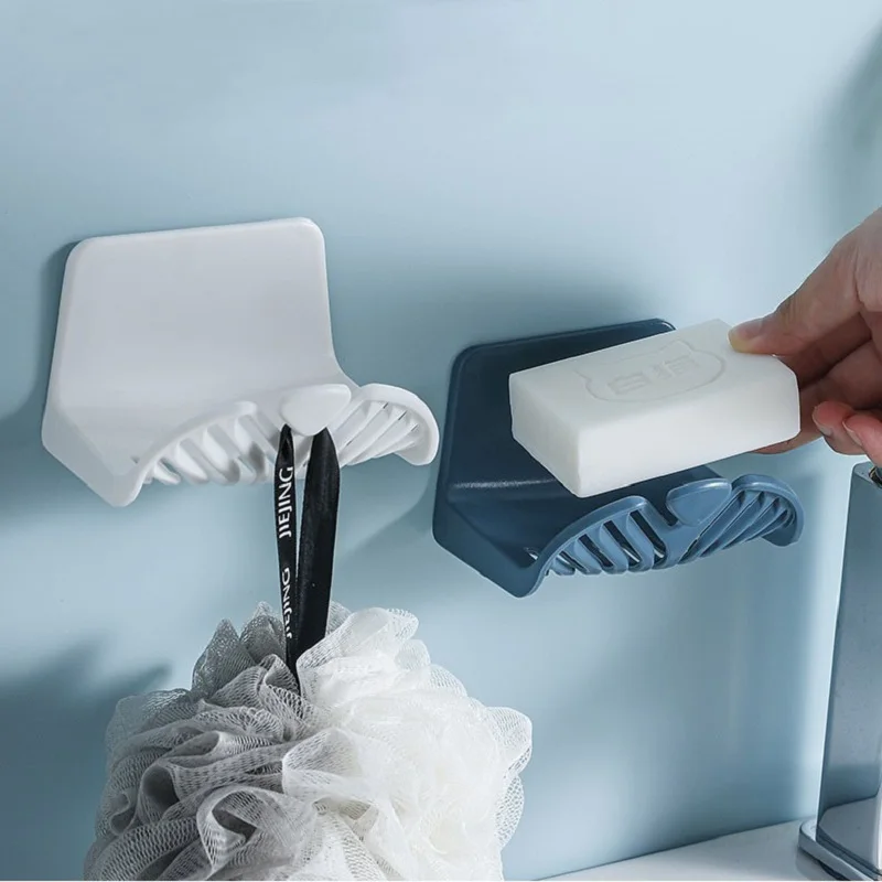 

Simple Fashion Perforated Soap Box Soap Shelf Powerful Suction Wall Type Creative Toilet Bathroom Soap Box Hanging On The Wall