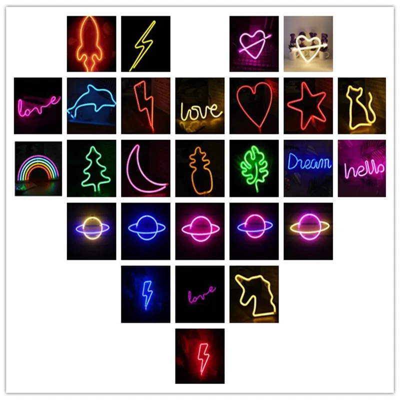 

Cross border blockbuster wholesale new LED neon lights full series of LED pendant neon lights decorative lights