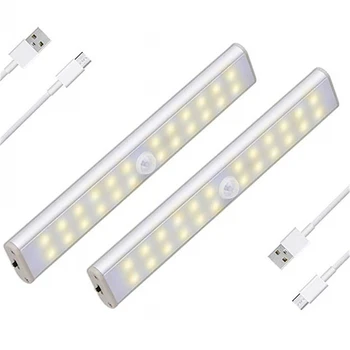 

24 LEDs USB Rechargeable PIR Wireless LED Motion Sensor Light Cupboard Wardrobe Lamp forShoe ark kitchen Bedroom Wall Lights