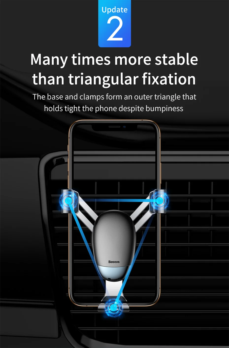 Автомобильный держатель для телефона Baseus Mini Gravity с креплением на вентиляционное отверстие для iPhone X XR Xiaomi, держатель для мобильного телефона, держатель для смартфона