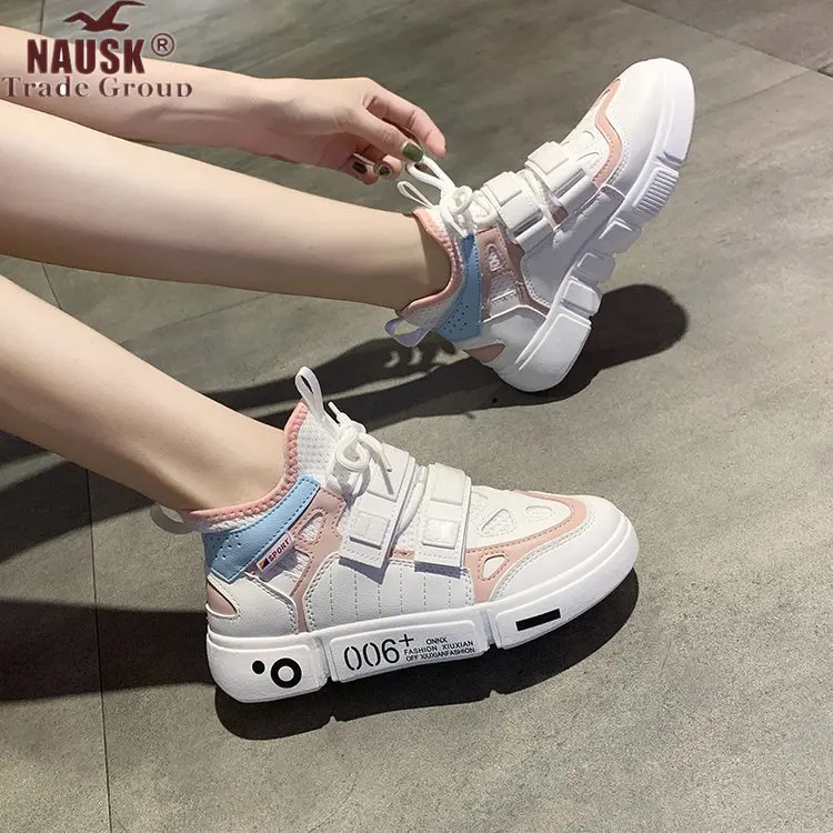 

2019 Spring New Designer Wedges White Shoes Female Platform Sneakers Women Tenis Feminino Casual Vulcanize Woman Wedge Sneakers