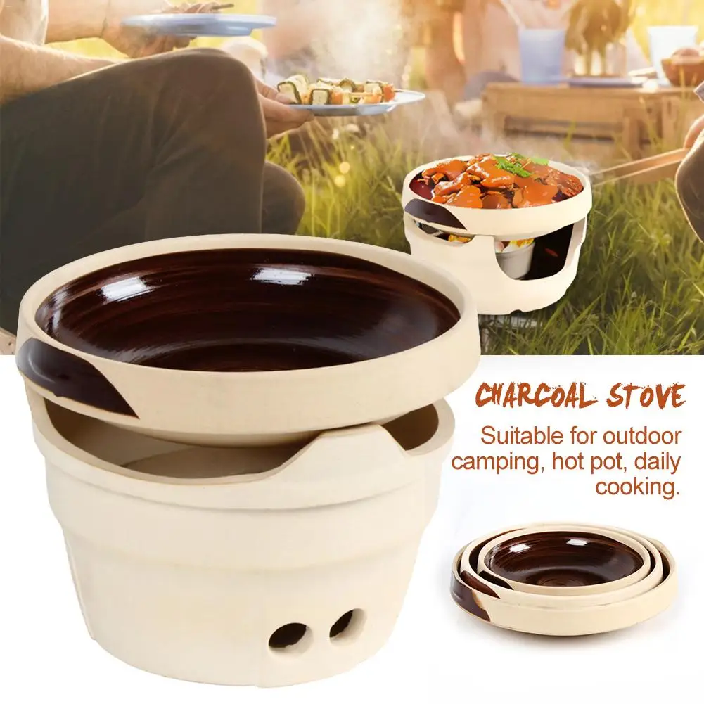 

Outdoor Camping Stove Charcoal Stove Refractory Clay Grill Furnace Tea Stove Wind Furnace High Temperature Clay Hot Pot Stove