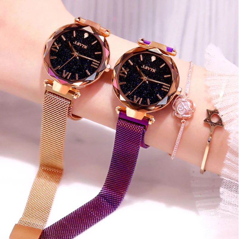 Роскошные женские часы модные часы магнитные звездное небо женские часы кварцевые наручные часы женские часы Felogio Feminin