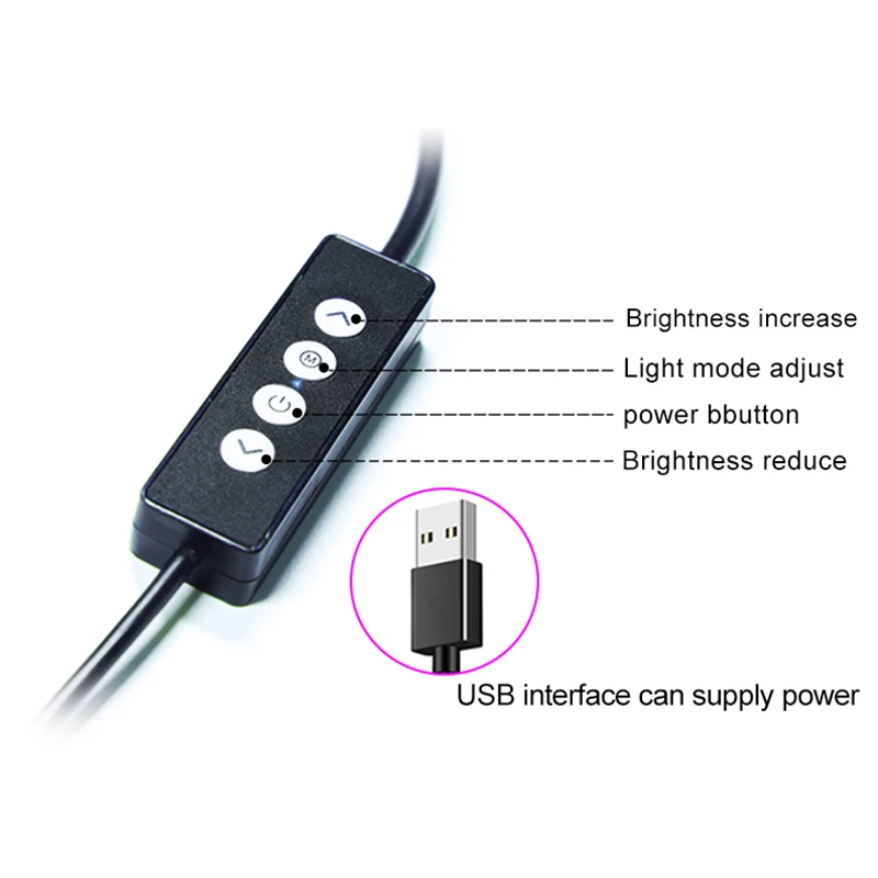 New Photography Lighting 3000K-6000K Double Arms Fill LED Selfie Light Photo Studio Camera Lamp Tripod For Video Live Broadcast