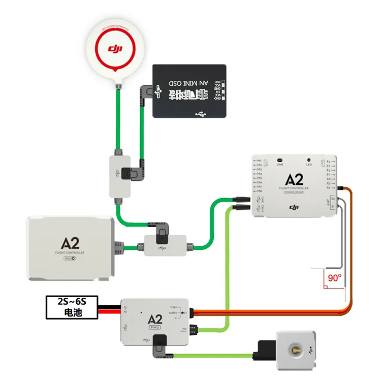 Мини OSD с микро USB портом для DJI A2 IOSD DJi NAZA V2 Контроллер полета