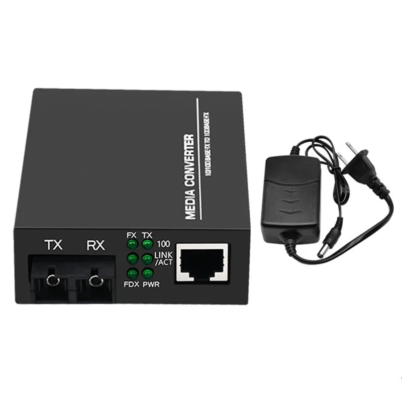 1Pc Fiber Optic Converter 100Mb Multimode Double Fiber Media Converter Transceiver Photolectric Transducer SC Port 2Km 8 channel digital to analog rca audio fiber optic converter