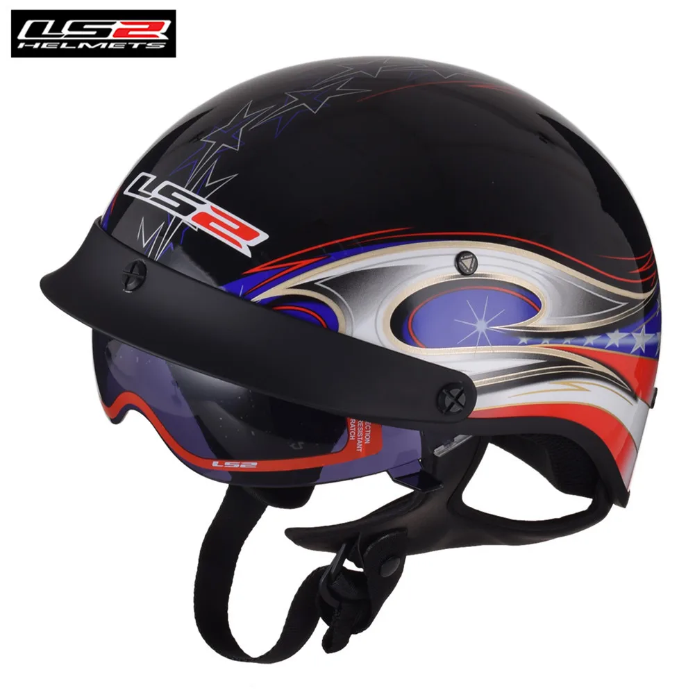 LS2 Винтаж Moto Jet полушлем для мотоцикла скутер мотоцикл чоппер пилот двигатель