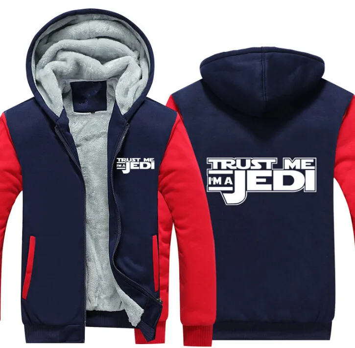 Мужская и женская куртка на молнии Trust Me I'm A Jedi, утепленная толстовка с капюшоном, Повседневная зимняя одежда SUA, толстовки - Цвет: 2
