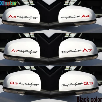

2pcs/lot Car rearview mirror sticker for Audi A1 A3 A4 A5 A6 A7 A8 S3 S6 Q3 Q5 Q7 TT S RS