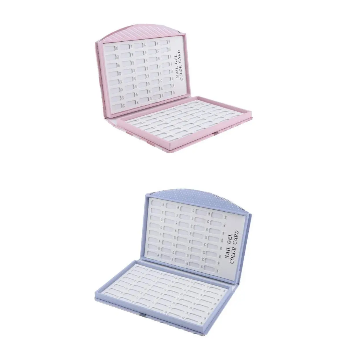 2 Set Total 176 Tips Display Space Book-shaped Nail Polish Color Display Artificial Nails Showing Board Manicure Practice Tools