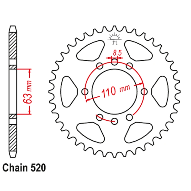 48T-520 Motorcycle Rear Chian Sprocket For KTM 125 Duke 14-21 200 Duke 2015- 390 2013- 125 200 390 RC 2014-