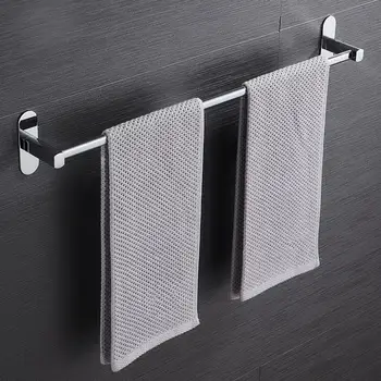 

Durable Stainless Steel Adhesive Wall-mounted Bathroom Waterproof Towel Shelf Storage Holder Rack Heavy Load Bearing Bath decors