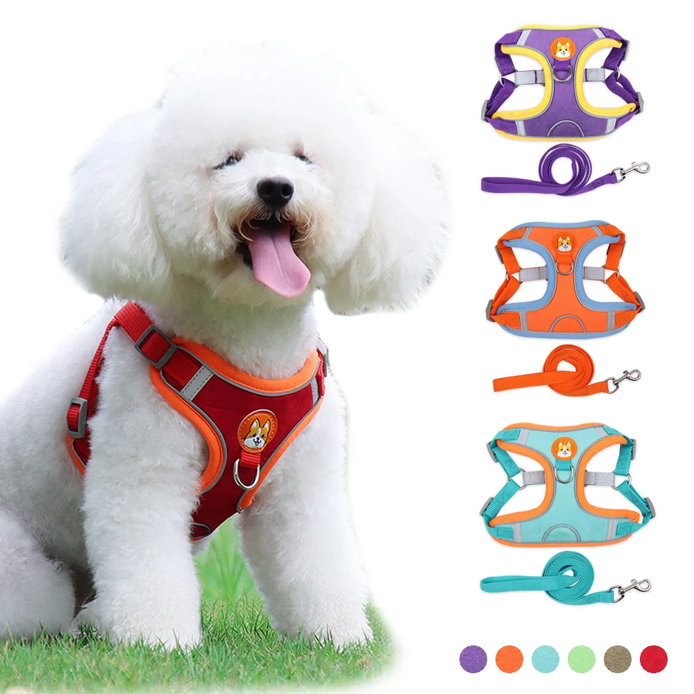 Reflective Dog Harness and Leash Set Adjust Puppy Cat Harness