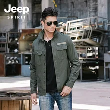 JEEP SPIRIT Новая мужская рубашка в стиле милитари с длинным рукавом мужские рубашки с отложным воротником хлопок мужская рубашка