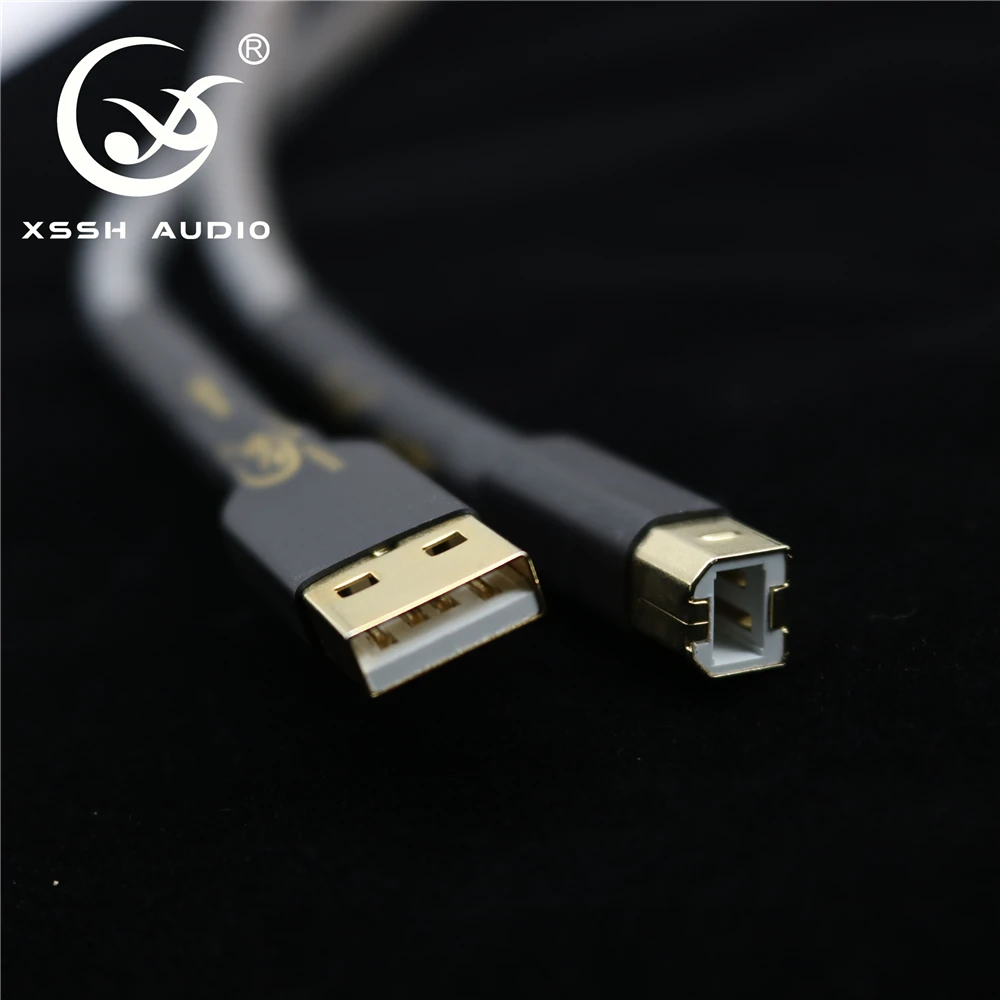 Hi Fi end A B Тип USB кабели XSSH аудио DIY Медь серебристого цвета из бескислородной меди