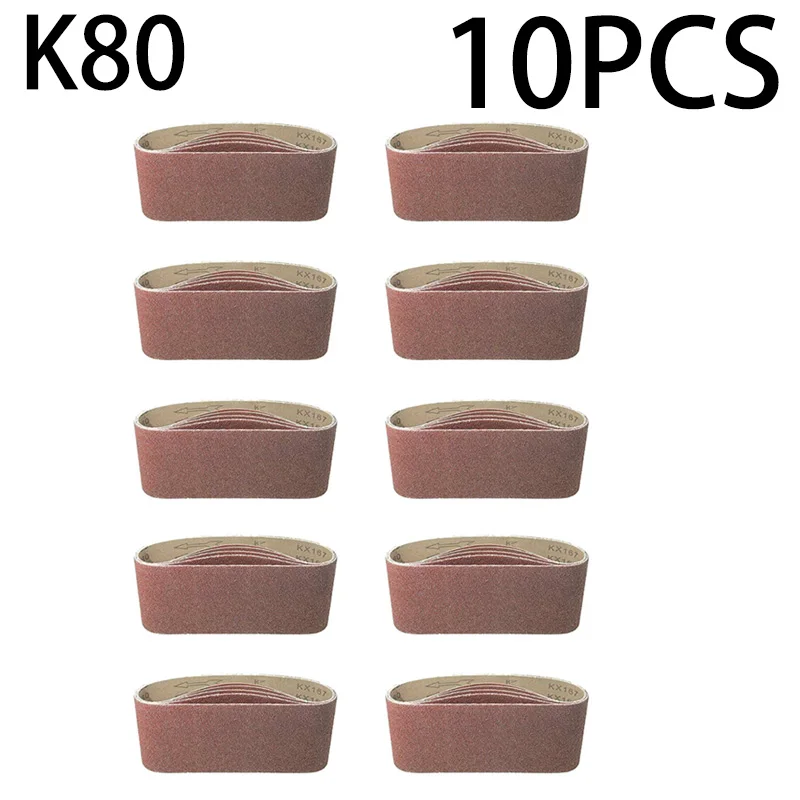 

10Pcs/set 75 X 457mm Abrasive Synthetic Resin 60 80 100 120 Girt Sanding Belt Paper For Belt Sander