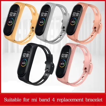 

For Xiaomi Mi Band 3 Band 4 Watchband Metal Splicing Color Watch Strap Replacement Simple elegant Zinc Alloy Bracelet