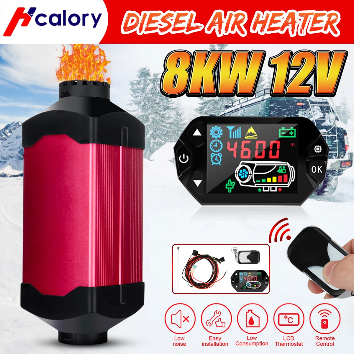 Дизельный воздушный парковочный обогреватель 12 В 8 кВт автомобильный с ЖК