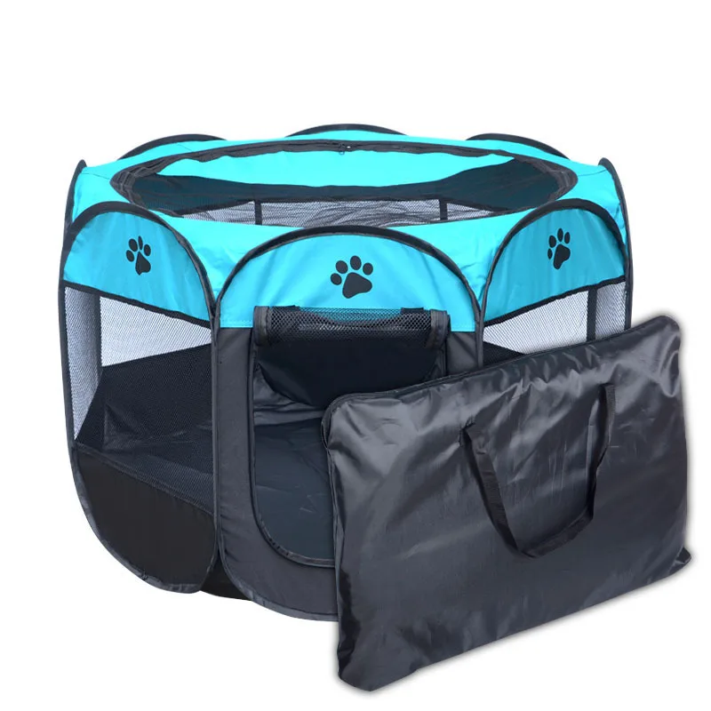 Portable Pet Dog Playpen Tent Crate Room Foldable Puppy Exercise Cat Cage Waterproof Outdoor Mesh Shade Cover Kennels Fences
