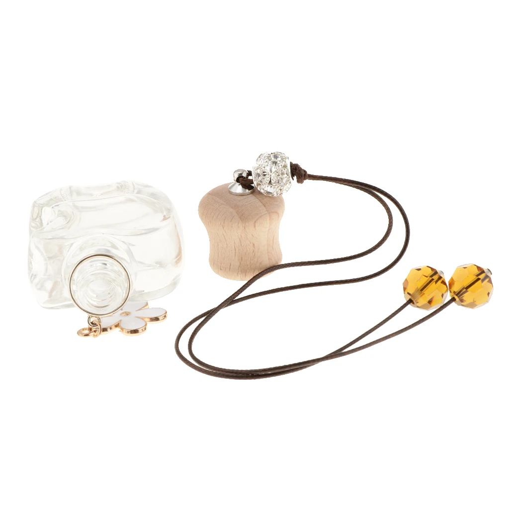 Charm Apple Empty Glass Perfume Bottle Pendant For Car Hanging Decor 12ml